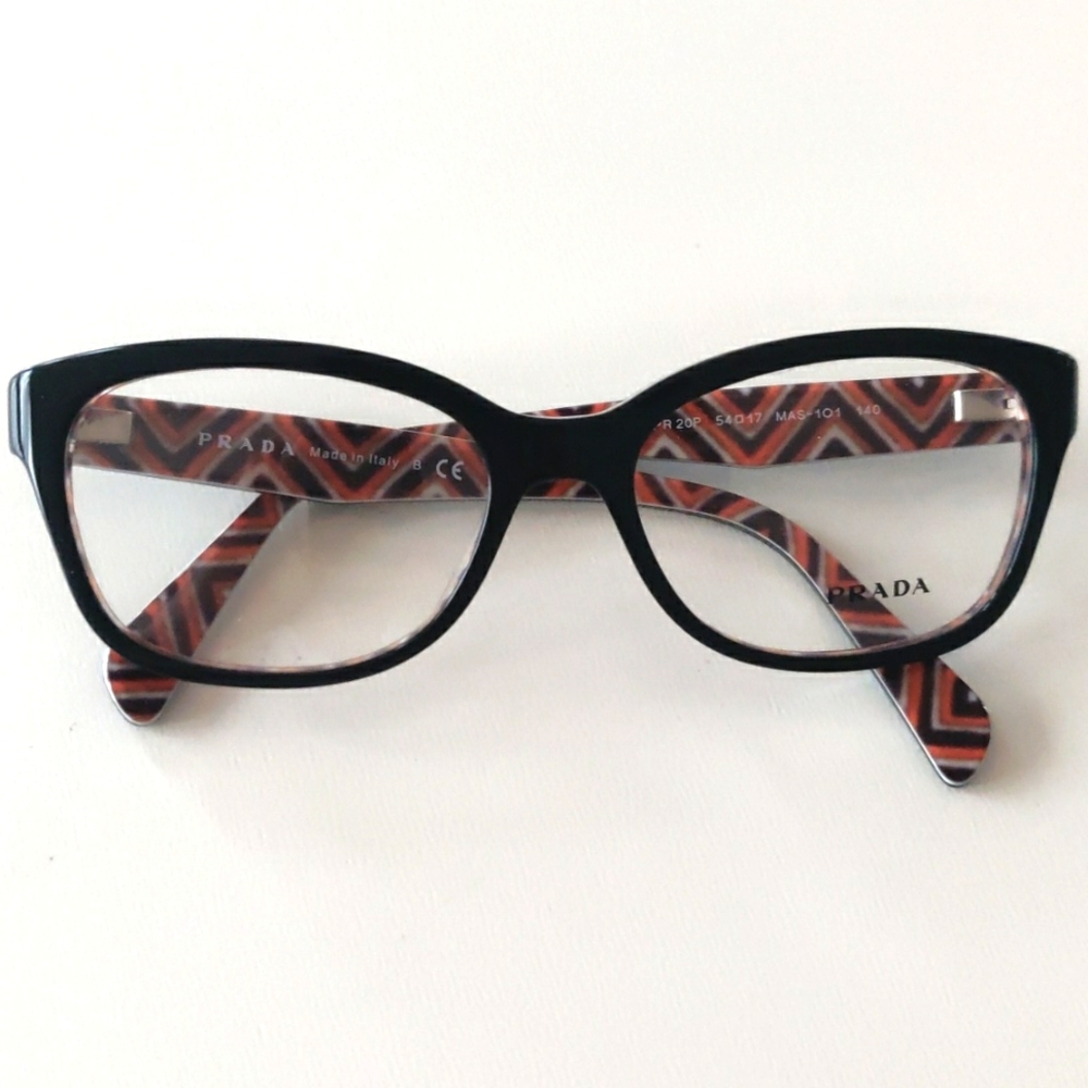 Prada 20PV Glasses. Red on Orange/Violet. 54-17-140